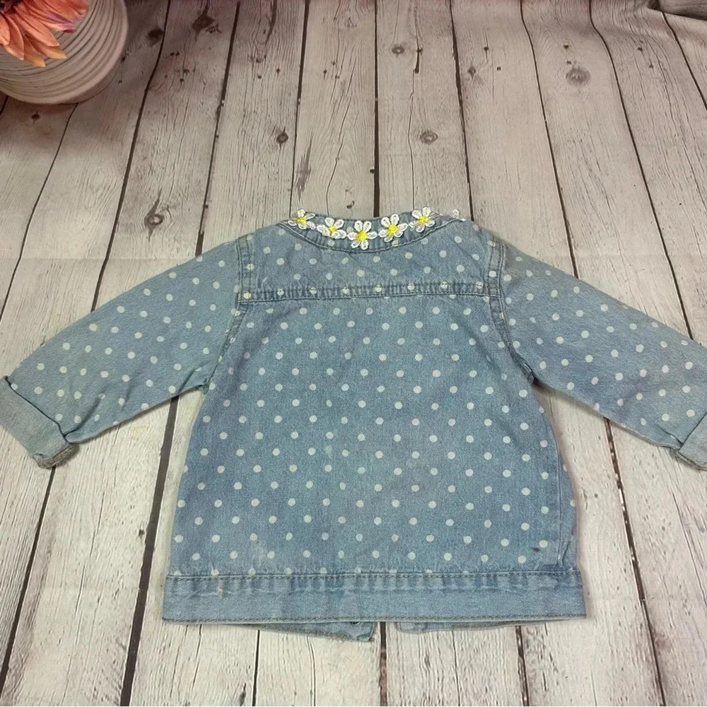 Little lass denim jean jacket 2T daisy boho western - Picture 5 of 6